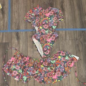 Lime Blonde Bodysuit + Wrap Skirt